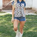  Gorgeous Retro Garden Denim Patchwork Buttoned Collar | S-XL
