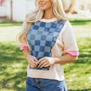  Checkerboard Denim Chic Top | S-XL