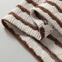  Striped Textured Hooded V-Neck Long Sleeve Top | S-XL