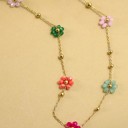  Summer Multi Beaded Flower Charm Necklace