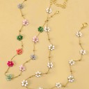  Summer Multi Beaded Flower Charm Necklace