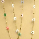  Summer Multi Beaded Flower Charm Necklace