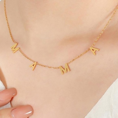 18K Stainless Steel Waterproof MAMA Necklace | Free Shipping