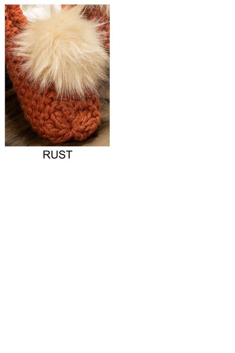 Cozy Knitted Slippers with Pom Pom | Two SIZES fits most | Free Shipping