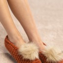  Cozy Knitted Slippers with Pom Pom | Two SIZES fits most | Free Shipping
