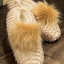  Cozy Knitted Slippers with Pom Pom | Two SIZES fits most | Free Shipping