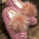  Cozy Knitted Slippers with Pom Pom | Two SIZES fits most | Free Shipping