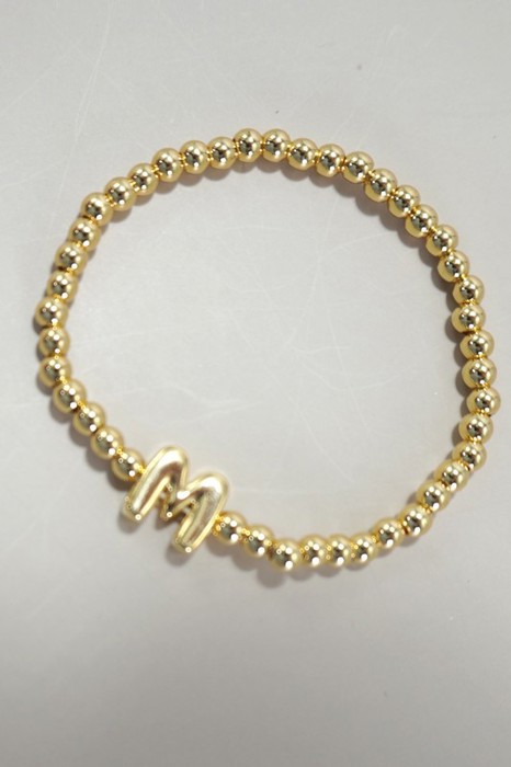 Initial Monogram Bubble Stretch Bead Bracelet | Free Shipping
