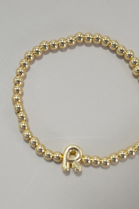 Initial Monogram Bubble Stretch Bead Bracelet | Free Shipping