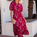  Floral Print V Neck Maxi Dress | S-XL