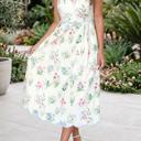  Floral Tie-Strap High Waist Midi Dress | S-XL