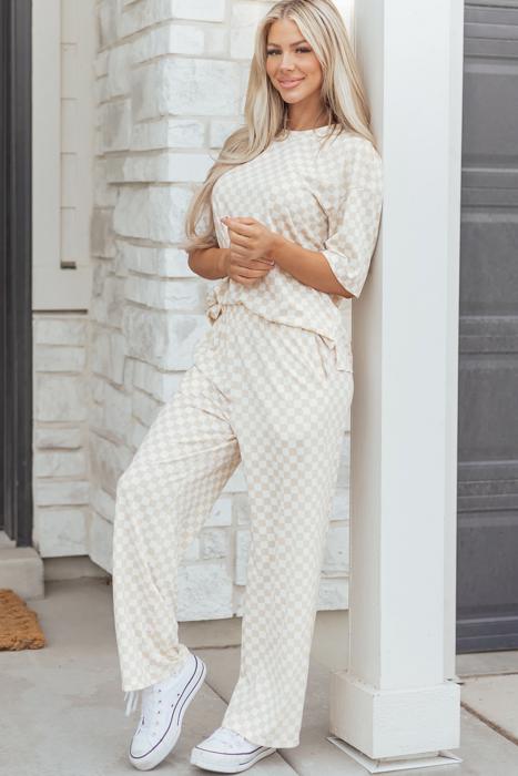 Checkered Spring 2pcs Lounge Pant Set | S-XL