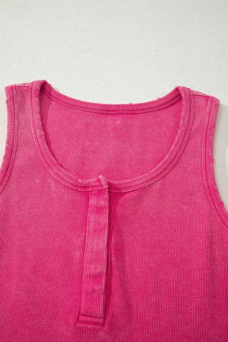 Mineral Wash Rib Knit Tank Top | S-XL