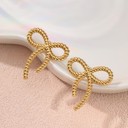  18K Stainless Steel Bow Stud Earrings | Free Shipping