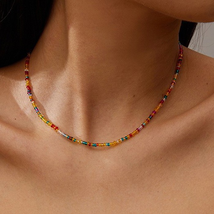 Single Summer Beach  Beaded Necklace