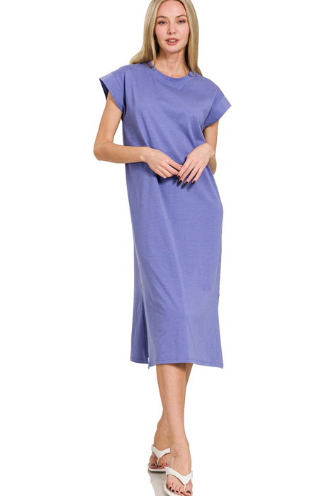 Solid Color Side-Slit Maxi Dress | S-XL