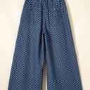  Button Front Pleated Wide Leg Denim Jeans