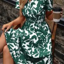  Falling Leaves Waist Band Midi Dress | S-XXL