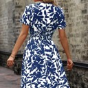  Falling Leaves Waist Band Midi Dress | S-XXL