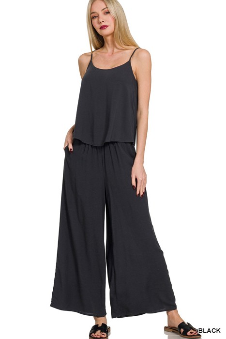 Relax and Flow Woven Cami & Pants Set with Pockets |S-L