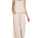 Small Sand Beige Relax and Flow Woven Cami & Pants Set with Pockets |S-L