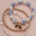  Ceramic Porcelain Bow Multilayer Bracelet