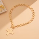  Hammered Cross Front Toggle Necklace | 2 Colors