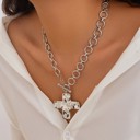  Hammered Cross Front Toggle Necklace | 2 Colors