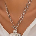  Hammered Cross Front Toggle Necklace | 2 Colors