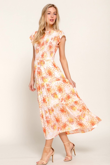 Smocked Charm Floral Dress