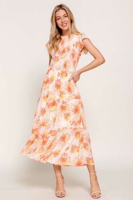 Smocked Charm Floral Dress