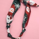 Solid Bow CHRISTMAS Handmade Scarf Necklace | Free Shipping