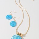  Acetate Round Pendant Necklace & Earrings Set