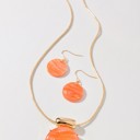  Acetate Round Pendant Necklace & Earrings Set
