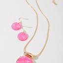  Acetate Round Pendant Necklace & Earrings Set