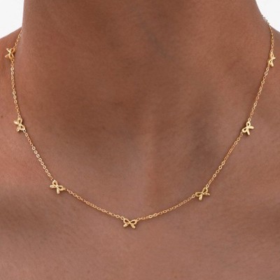 18k Stainless Steel Tarnish Free Bow Necklace