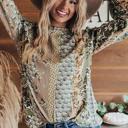  Cuff Long Sleeve Blouse