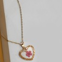 18k Stainless Steel Press Flower Necklace