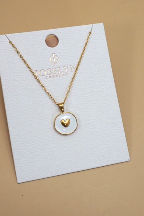 18k Stainless Steel Cross & Heart Necklace