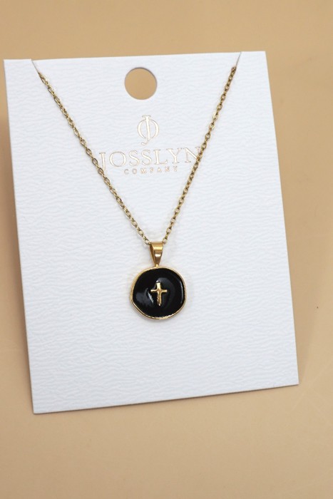 18k Stainless Steel Cross & Heart Necklace