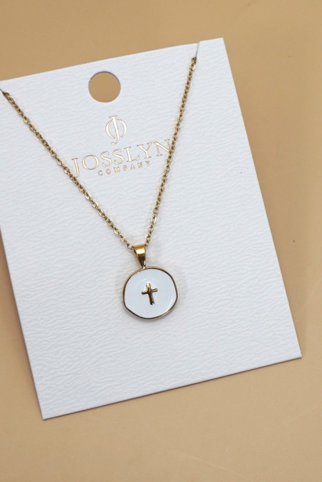 18k Stainless Steel Cross & Heart Necklace