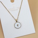  18k Stainless Steel Cross & Heart Necklace