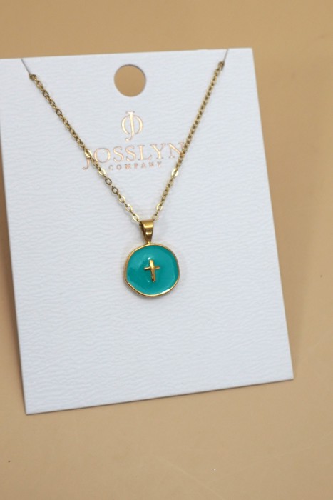 18k Stainless Steel Cross & Heart Necklace