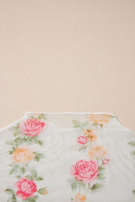 Sheer Bloom Mock Neck Top | S-XL