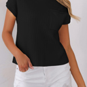  Pocket Ribbed Knit Short Sleeve Sweater | S-XL