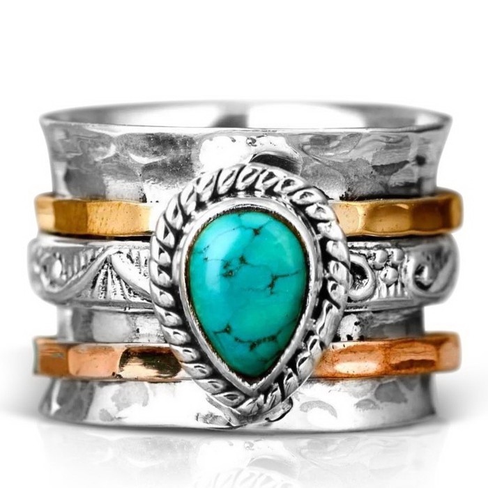 Teardrop Natural Stone Ring | Free Shipping