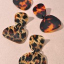  Animal Print Organic Shape Link Dangle Earrings