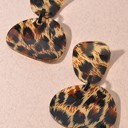  Animal Print Organic Shape Link Dangle Earrings