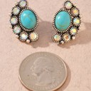  Western Tq Rhinestone Post Earrings