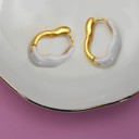  Geometric Oval Shape Epoxy Edge Hoop Earring